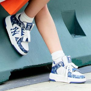 GIÀY MLB CHUNKY MID LINER MONOGRAM DENIM NAVY [3ASXCDN3N-50NYD]
