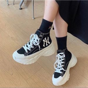 GIÀY MLB CHUNKY HIGH NY ĐEN
